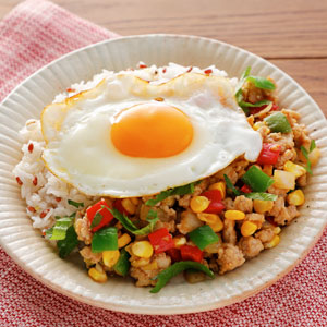 ナンプラーなし!夏野菜の和風ガパオライス